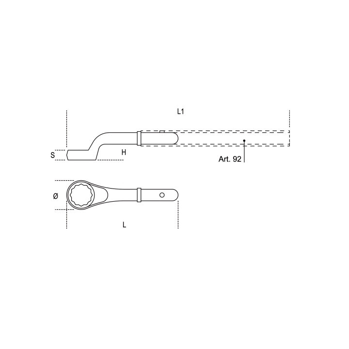91 - CHIAVE POLIGONALE CURVA 55 mm