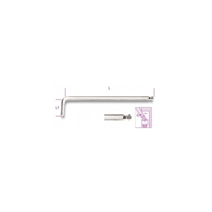 96LBP-2,5 mm - CHIAVE MASCHIO ESAGONALE PIEGATA