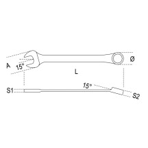 142 - CHIAVE COMBINATA A CRICCHETTO 36 mm