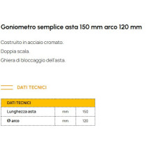 258.02 - GONIOMETRO SEMPLICE ARCO mm 120