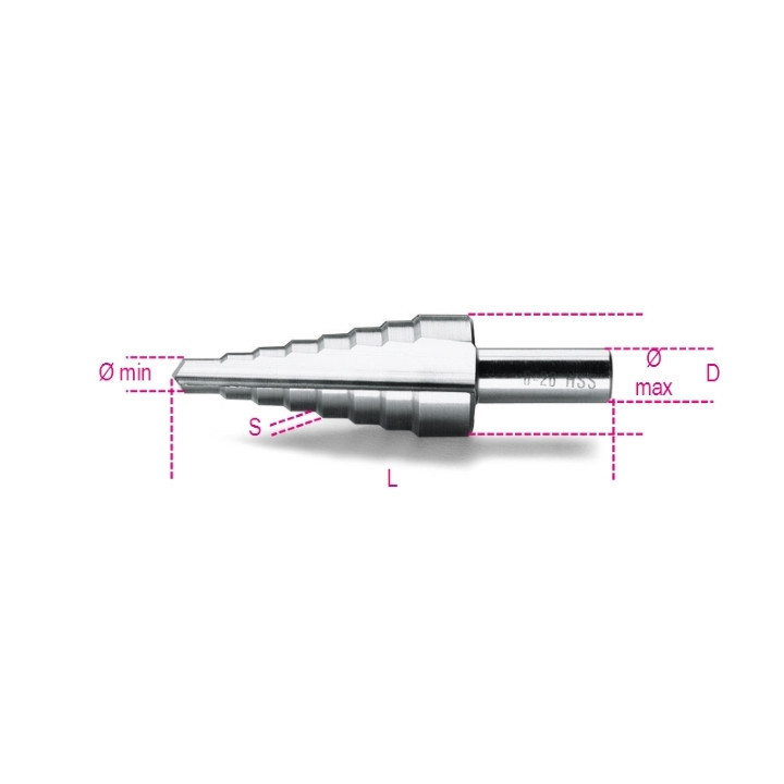 425/1 - FRESA CONICA A GRADINI D=4:12x1 mm