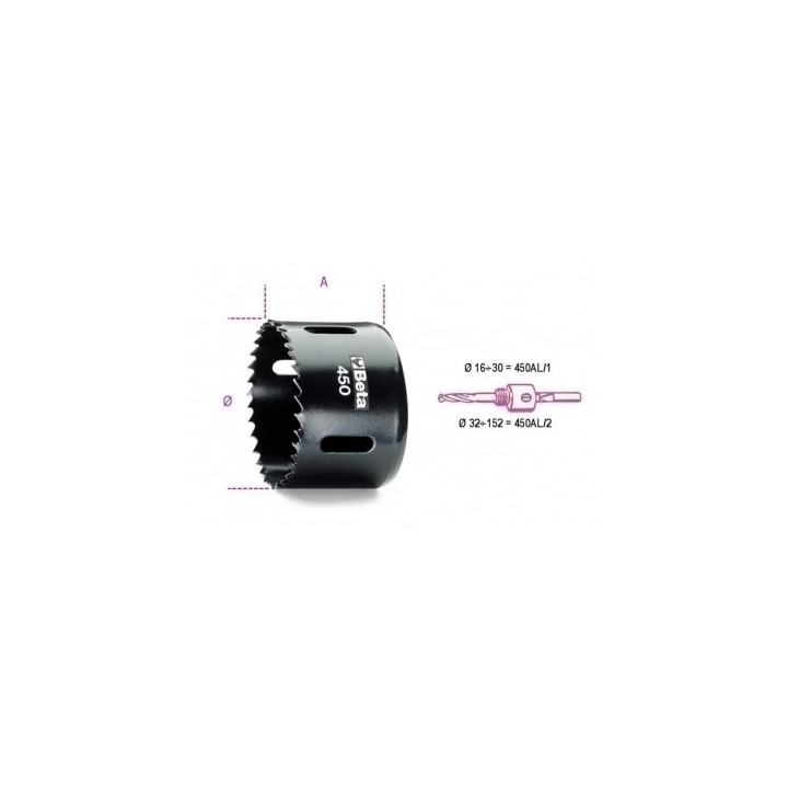 450 - SEGA A TAZZA D=19 mm - ACCIAIO HSS-Co 8%