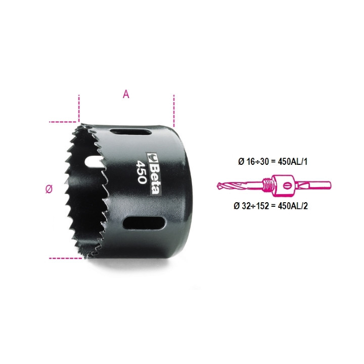 450 - SEGA A TAZZA D=83 mm - ACCIAIO HSS-Co 8%