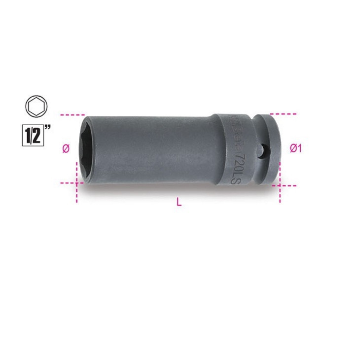 720LS - BUSSOLA A MACCHINA LUNGA 1/2" - 22 mm