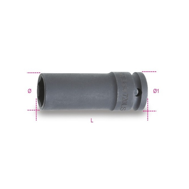 720LS - BUSSOLA A MACCHINA LUNGA 1/2" -  36 mm