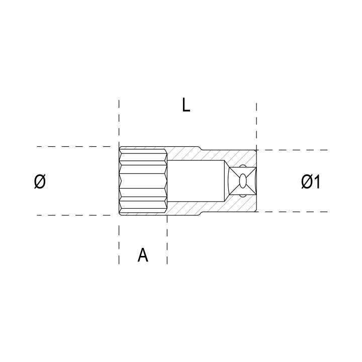 920AL - BUSSOLA ESAGONALE LUNGA 19 mm