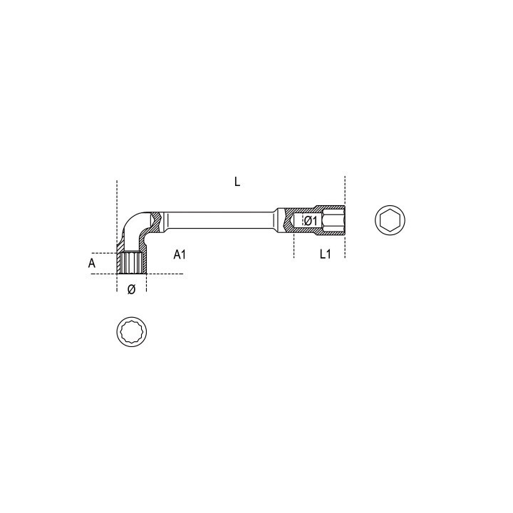 933 -  CHIAVE A PIPA DOPPIA mm 13x13 ESAG.