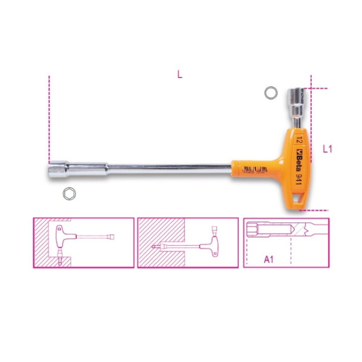 941 - CHIAVE A PIPA mm 10x10 ESAGONALE/POLIGONALE
