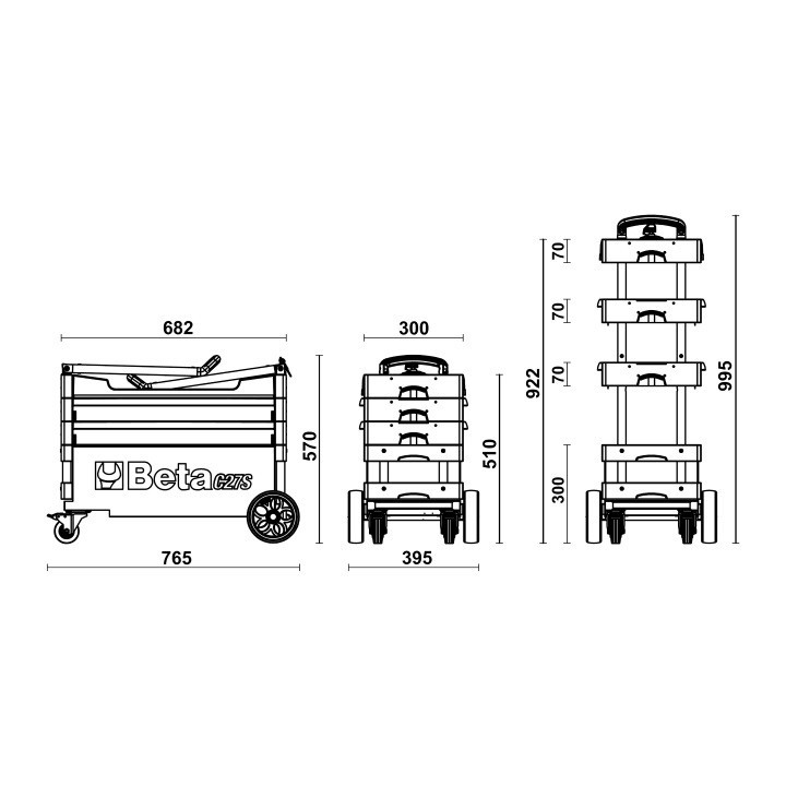 C27S - CARRELLO PORTAUTENSILI RICHIUDIBILE