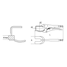 1060 - PINZA L=280 mm GANASCE A FORCELLA