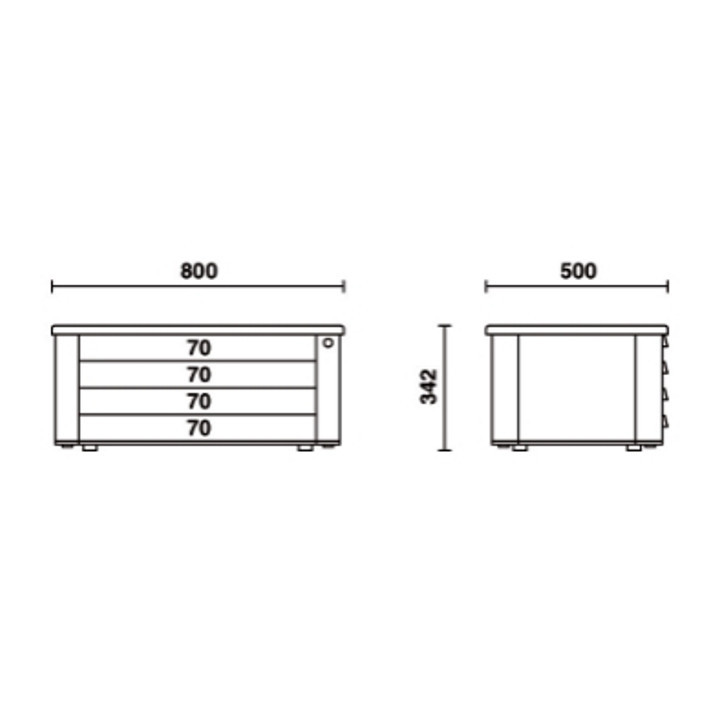 C39/T-O - CASSETTIERA PORTATILE CON 4 CASSETTI
