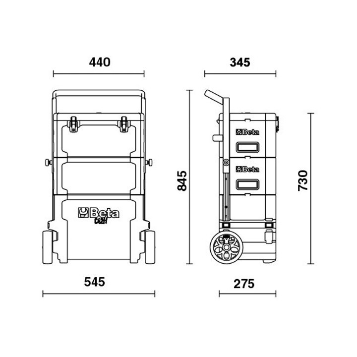 C42 H - TROLLEY PORTAUTENSILI A TRE MODULI