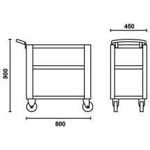 A - C51 G - CARRELLO CON N.3 RIPIANI RICOPERTI