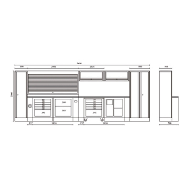 C55 - COMBINAZIONE COMPLETA ARREDO OFFICINA