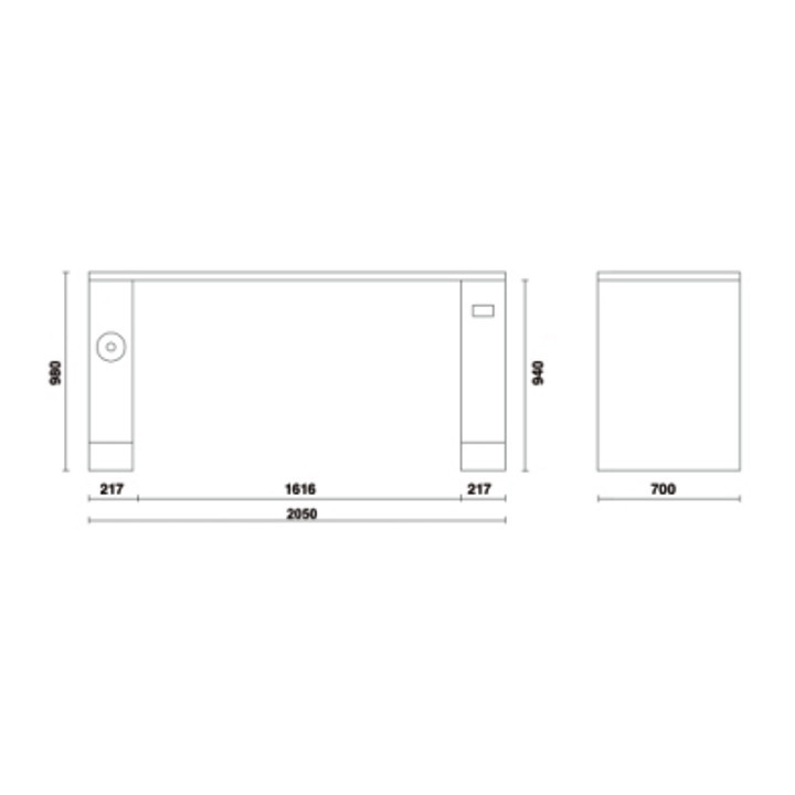 C55PRO B/2 - BANCO DI LAVORO DA 2 Mt PER ARREDO