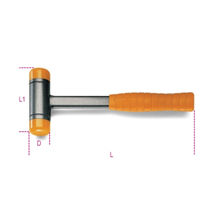 1392 - MAZZUOLA Ø 50 mm ANTIRIMBALZO CON BATTENTI