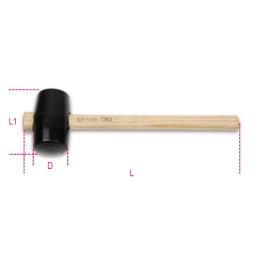 1393 -  MAZZUOLA Ø 70 mm CON TESTA IN GOMMA DURA