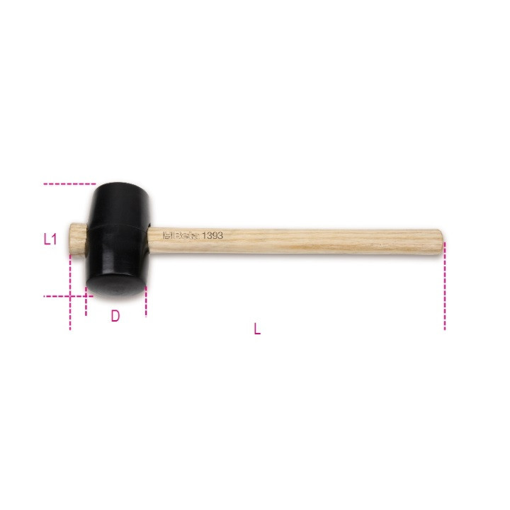 1393 -  MAZZUOLA Ø 70 mm CON TESTA IN GOMMA DURA