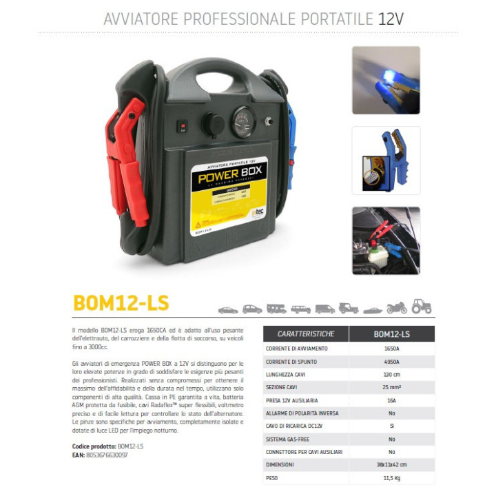BOM12-LS- AVVIATORE EMERGENZA 12Volt