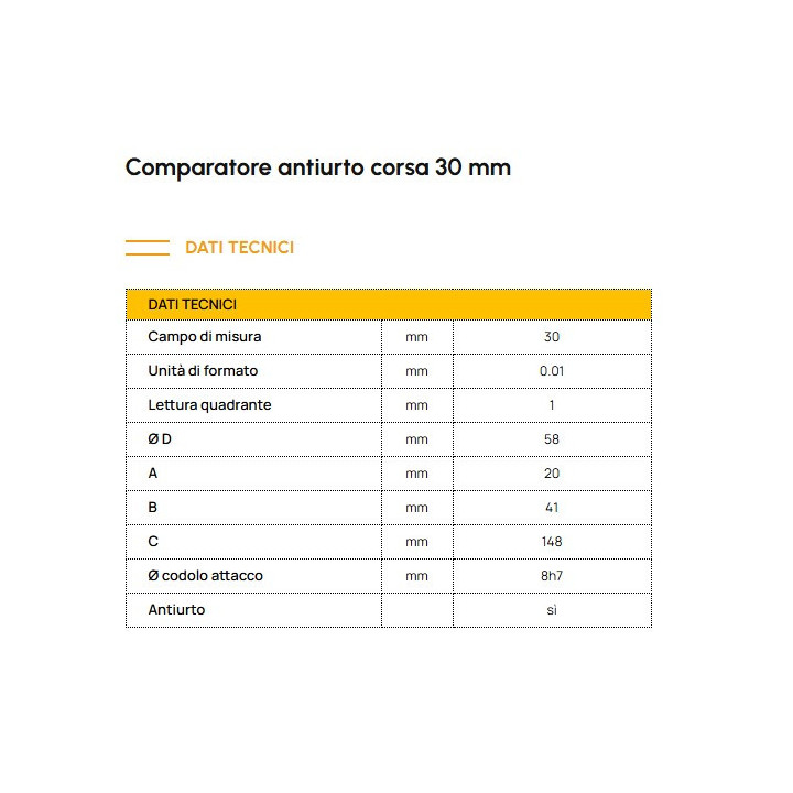 SC30 - COMPARATORE CENTESIMALE Ø 58 mm