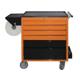 GR65-A - CARRELLO 6 CASSETTI ARANCIO/NERO E PIANO