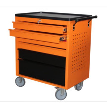 GR65-A - CARRELLO 6 CASSETTI ARANCIO/NERO E PIANO