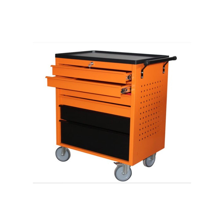 GR65-A - CARRELLO 6 CASSETTI ARANCIO/NERO E PIANO