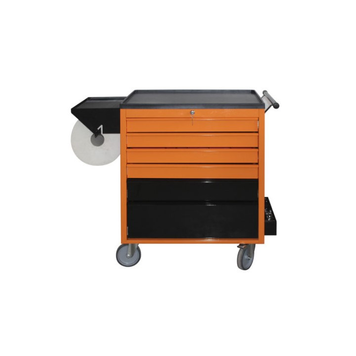 GR65-A - CARRELLO 6 CASSETTI ARANCIO/NERO E PIANO