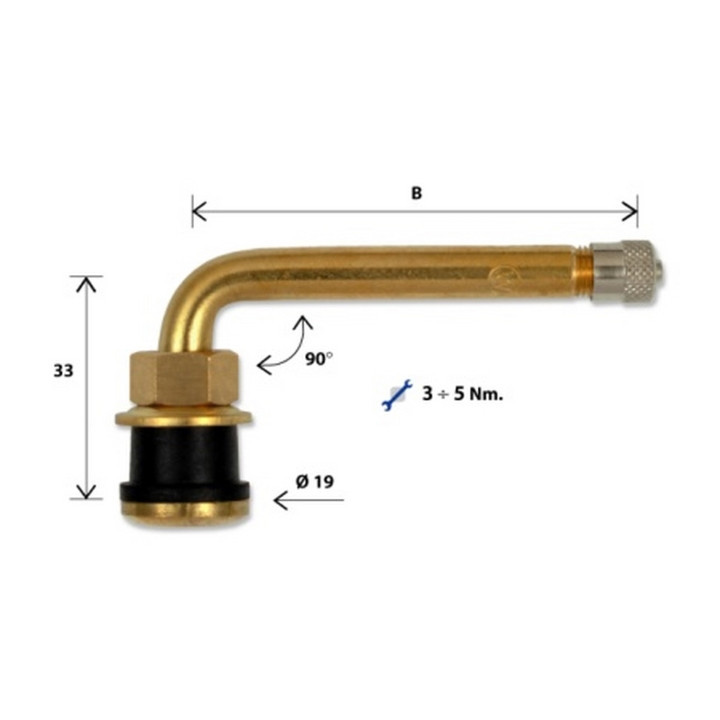 VALVOLA TUBELESS AUTOCARRO Rif.V3-21-9 mm