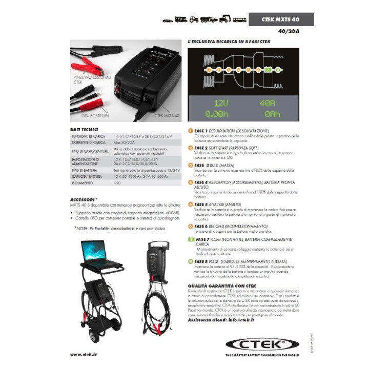 MXTS 40 12/24V - CARICA BATTERIE PROFESS.12/24V