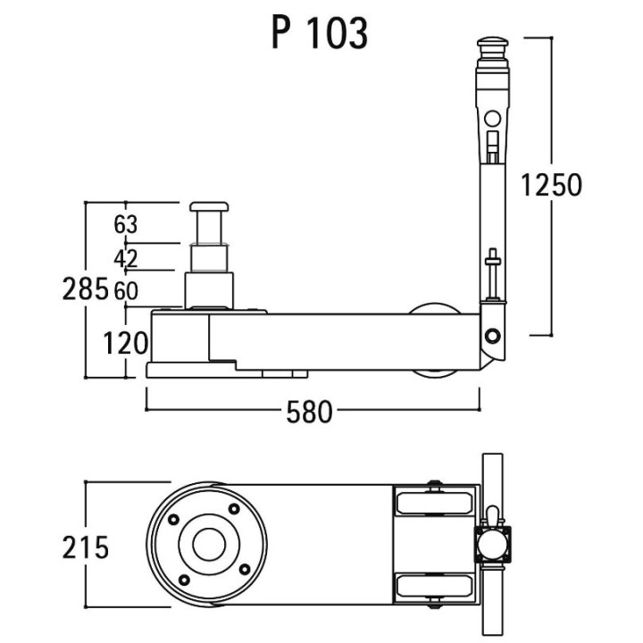 P 103 -  SOLLEVATORE OLEOPNEUMATICO
