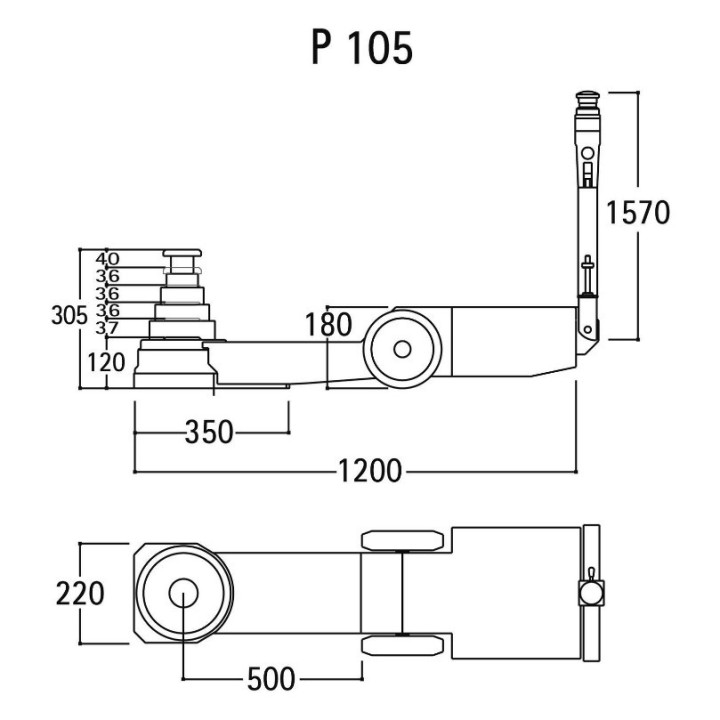 P 105 - SOLLEVATORE OLEOPNEUMATICO A 5 SFILATE