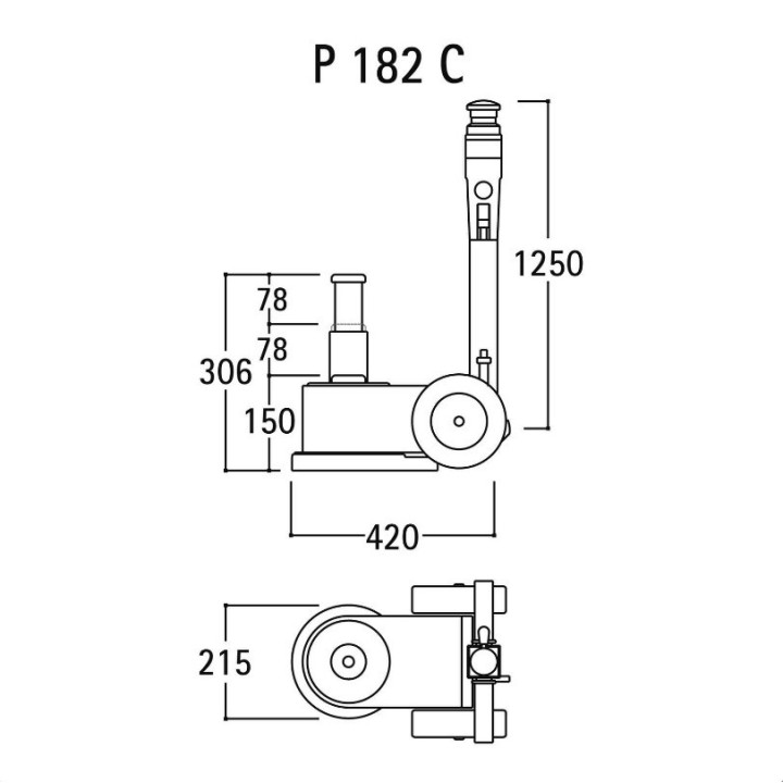 P 182C -  SOLLEVATORE OLEOPNEUMATICO