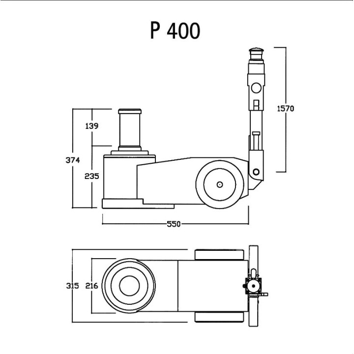 P 400 -  SOLLEVATORE OLEOPNEUMATICO