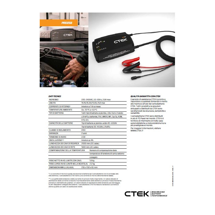 PRO25S CARICA BATTERIA DA  OFFICINA 12V IP 44 -