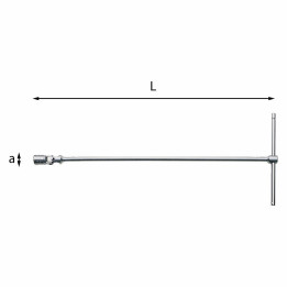 276CE-15 mm - CHIAVE A "T" SNODATA CON BOCCA