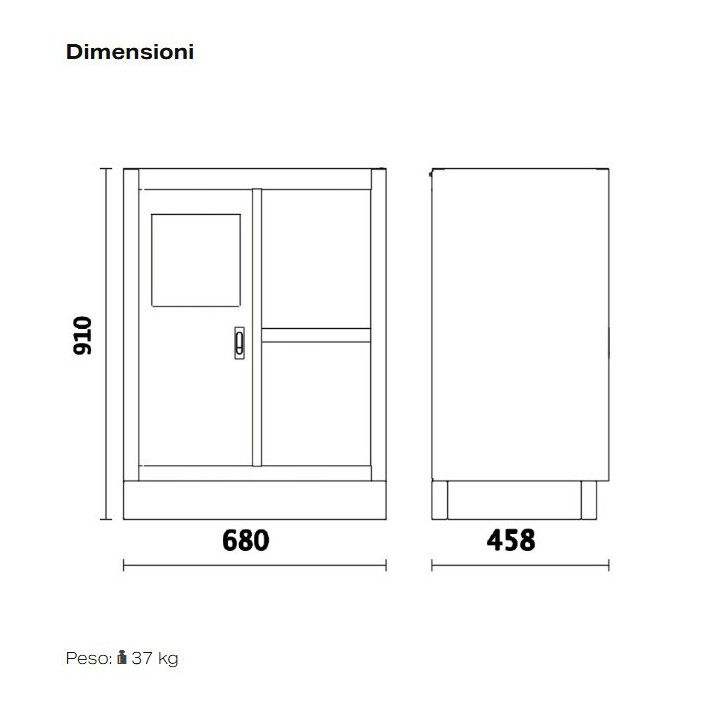 A -C45PRO MS - MODULO FISSO DI SERVIZIO x ARREDO