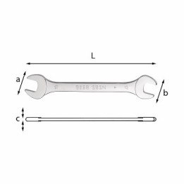 252 N - CHIAVE A FORCHETTA DOPPIA 50x55 mm