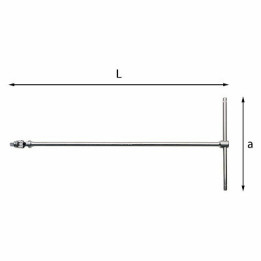 273 Q 3/8" - CHIAVE A "T" C/ATTACCO QUADRO SNODATO