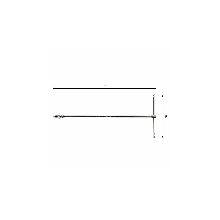 273 Q 3/8" - CHIAVE A "T" C/ATTACCO QUADRO SNODATO