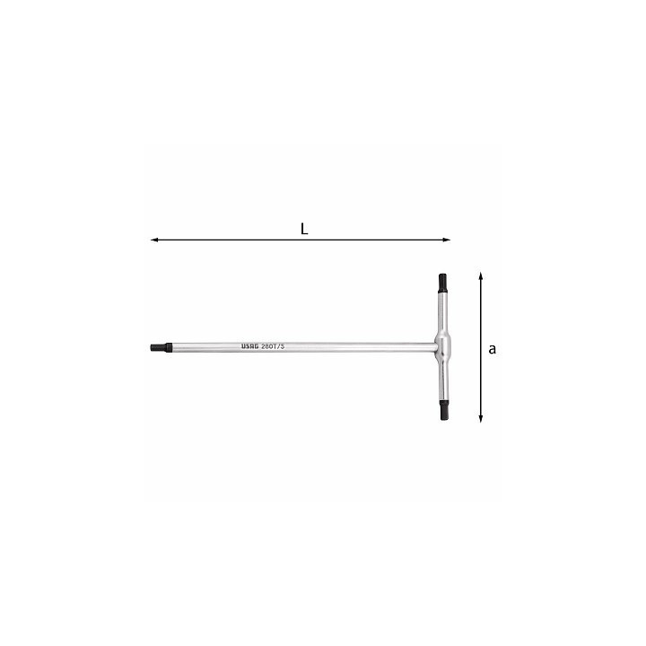 280T-6 mm - CHIAVE A BRUGOLA A "T" C/MASCHIO