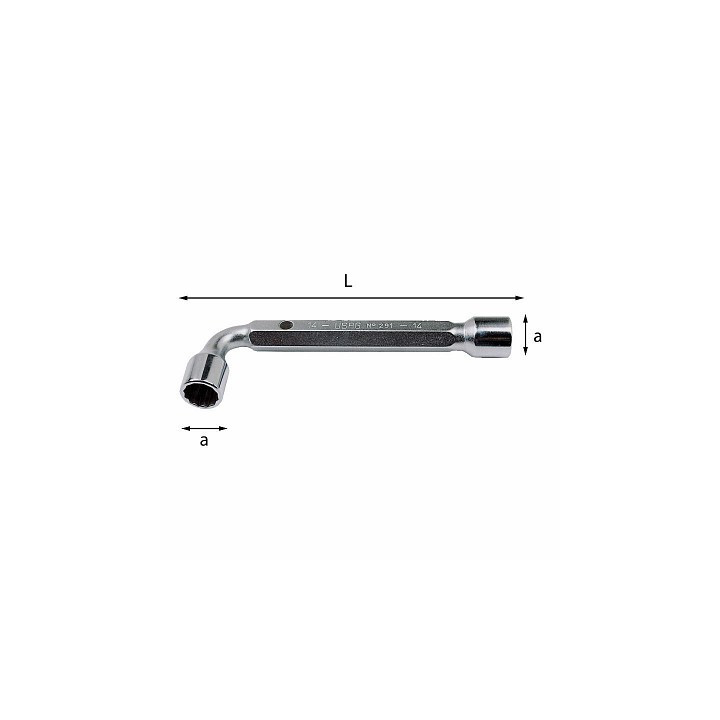 291-19 mm - CHIAVE A PIPA DOPPIA PESANTE