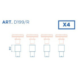 D 199/R - N.4 ADATTATORI UNIVERSALI H=80 mm