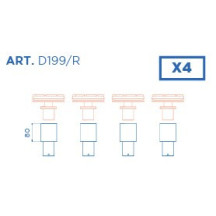 D 199/R - N.4 ADATTATORI UNIVERSALI H=80 mm