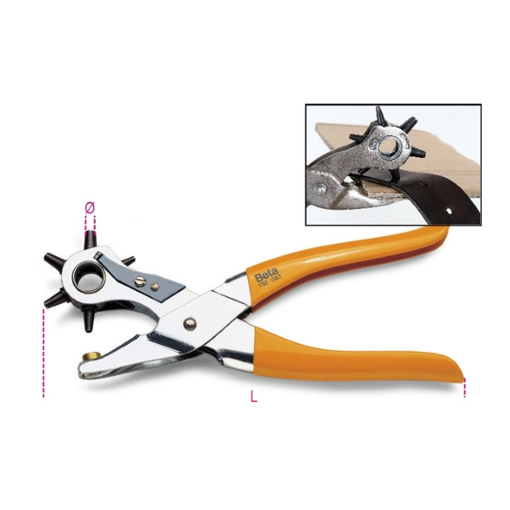 1762 - PINZA FUSTELLATRICE A 6 DIAMETRI - L=210 mm