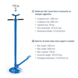 MT - SUPPORTO TELESCOPICO A VITE CON PEDALE