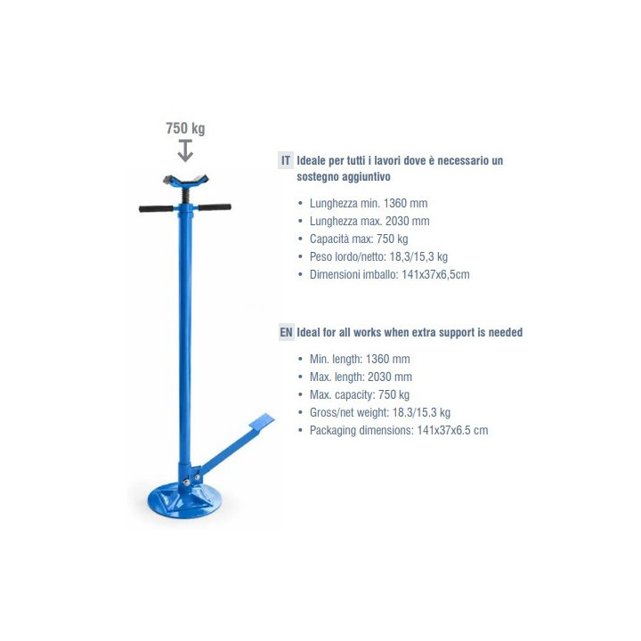 MT - SUPPORTO TELESCOPICO A VITE CON PEDALE