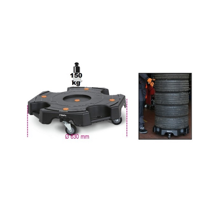 3036 - BASE PER MOVIMENTO RUOTE Max 150 Kg