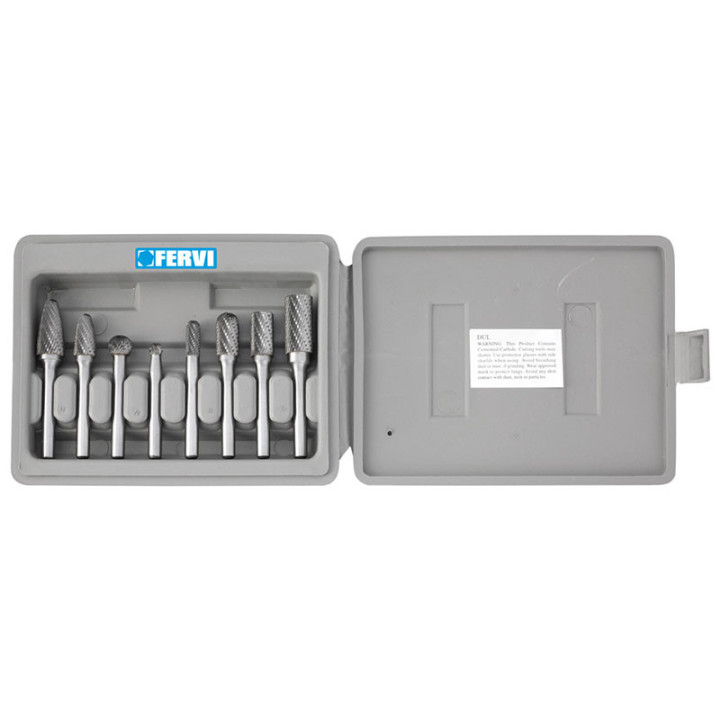 F008/6 - SERIE DI 8 FRESE ROTATIVE IN METALLO DURO