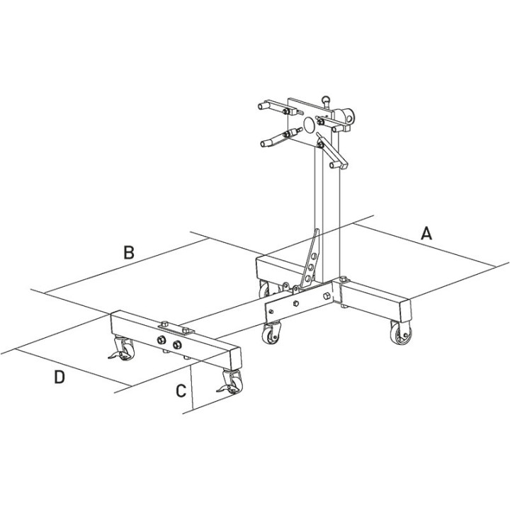 S068 - SUPPORTO MOTORI CARRELLATO PORTATA Kg.680